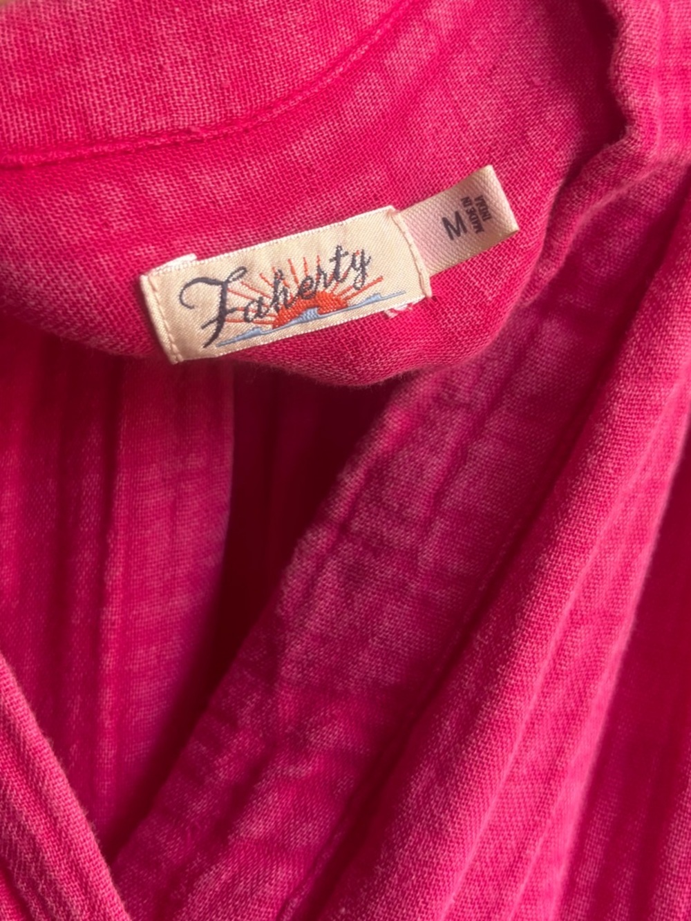 Faherty Hot Pink Tiered Midi Dress - Picture 4 of 4